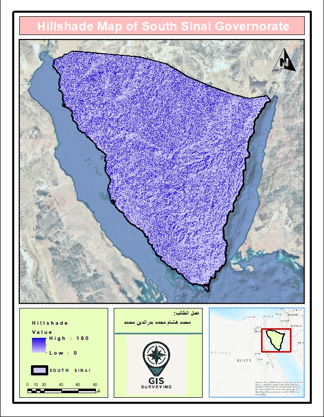 3D Relief Visualization - South Sinai Hillshade Map